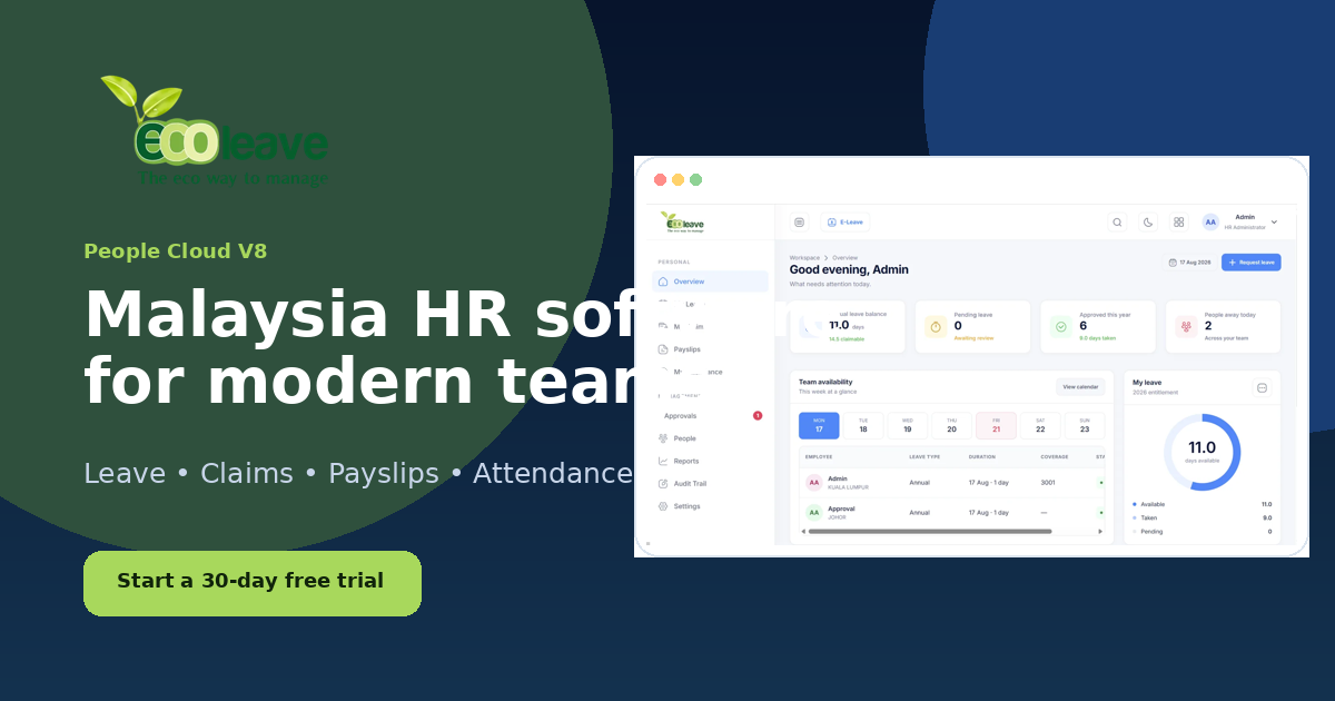 Ecoleave People Cloud V8 Malaysia HR software